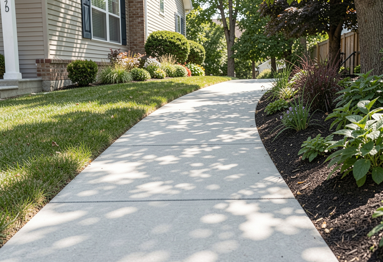 Slip-resistant concrete garden path laid in Booragul, Lake Macquarie