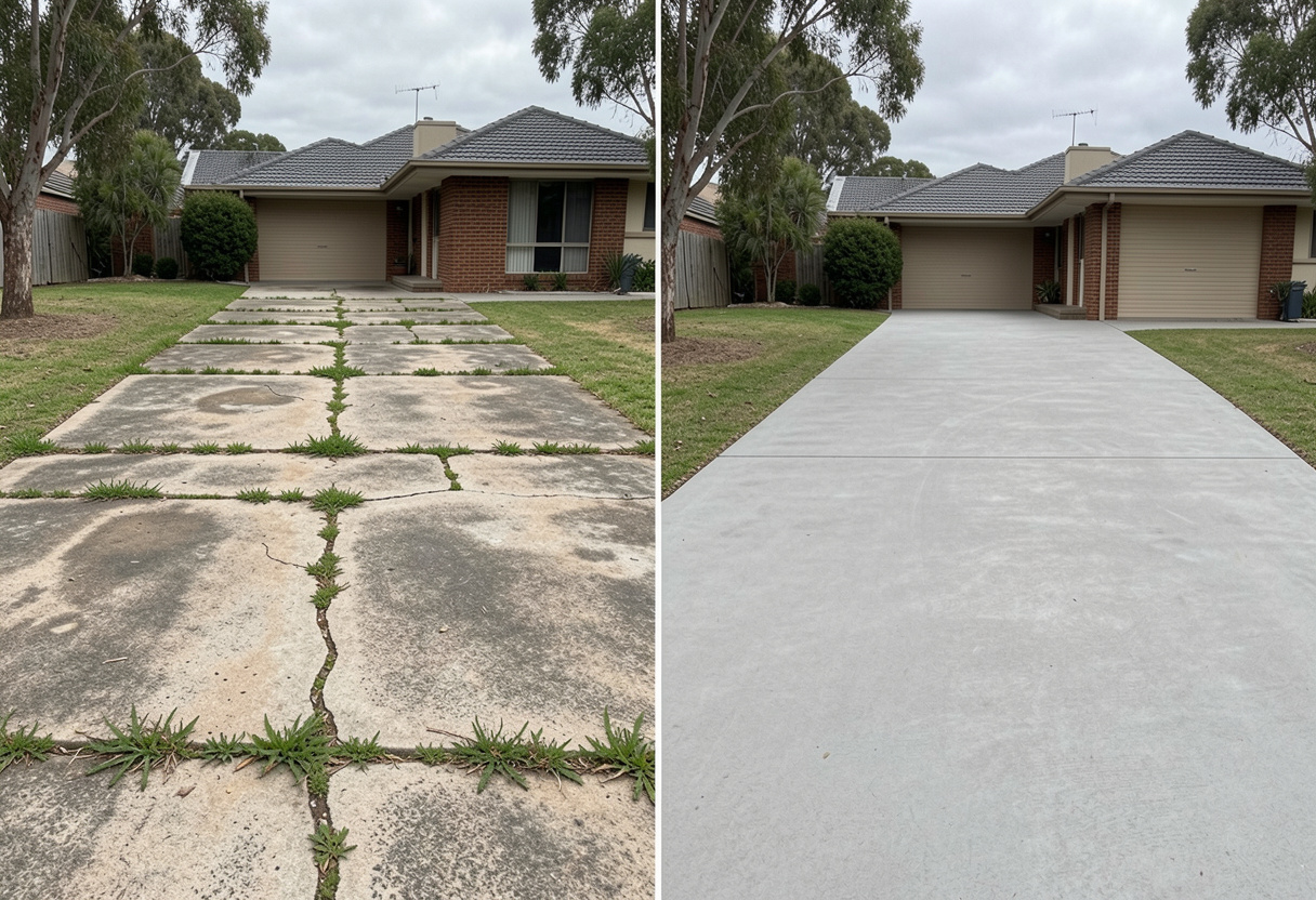 Concrete driveway replacement on an Edgeworth home by Concrete Newcastle