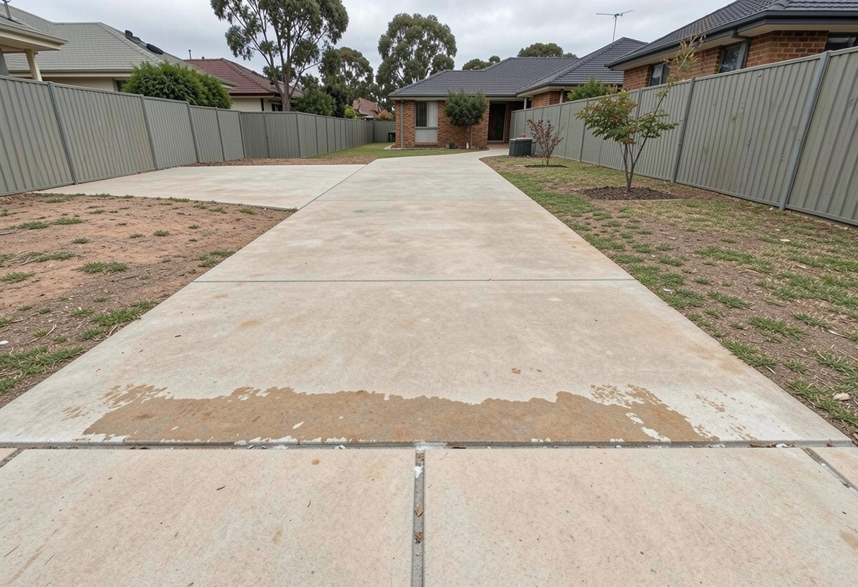 Commercial concrete hardstand poured near the Pacific Highway corridor, Gateshead