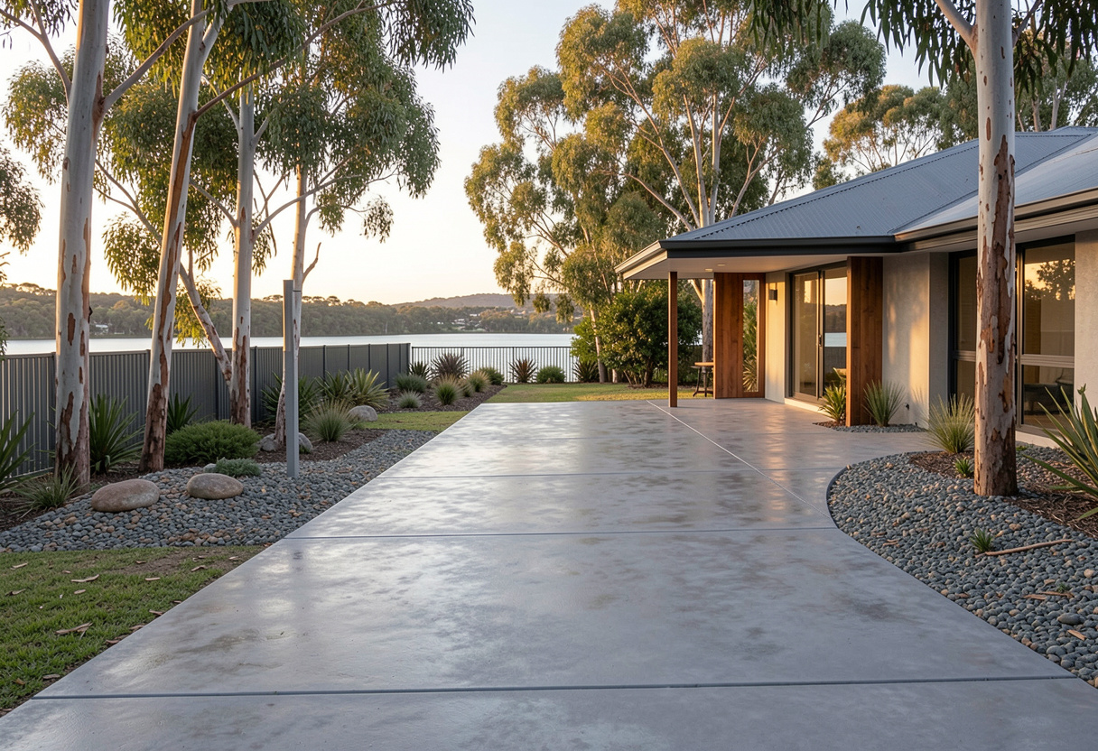 New concrete driveway replacement in Toronto NSW