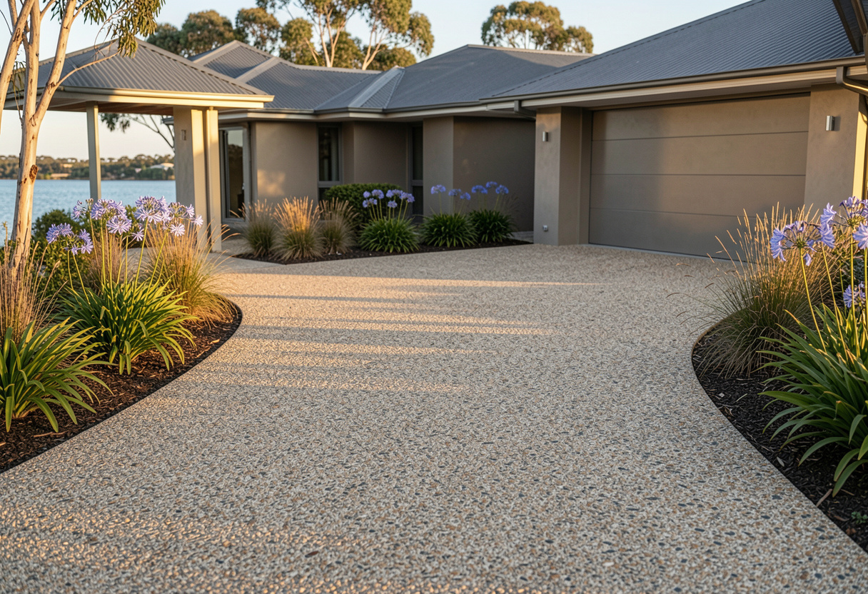 Stamped concrete alfresco patio in Warners Bay