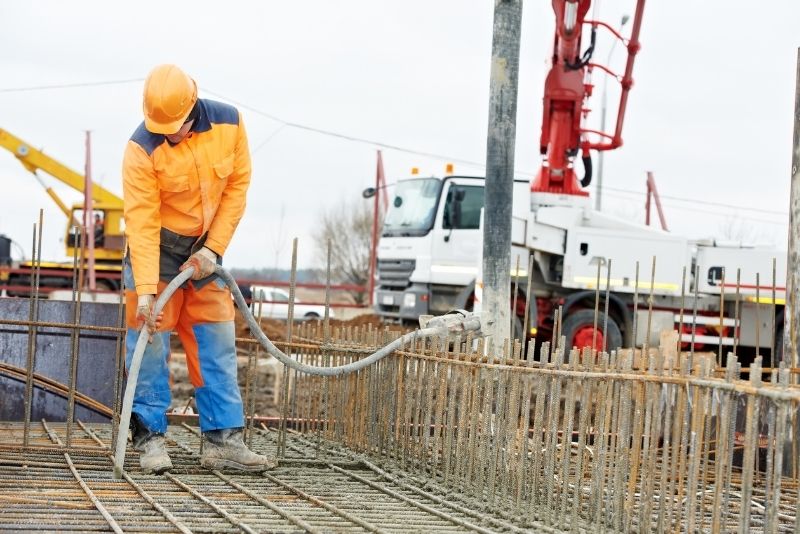 concrete builder Newcastle putting a concrete mixture