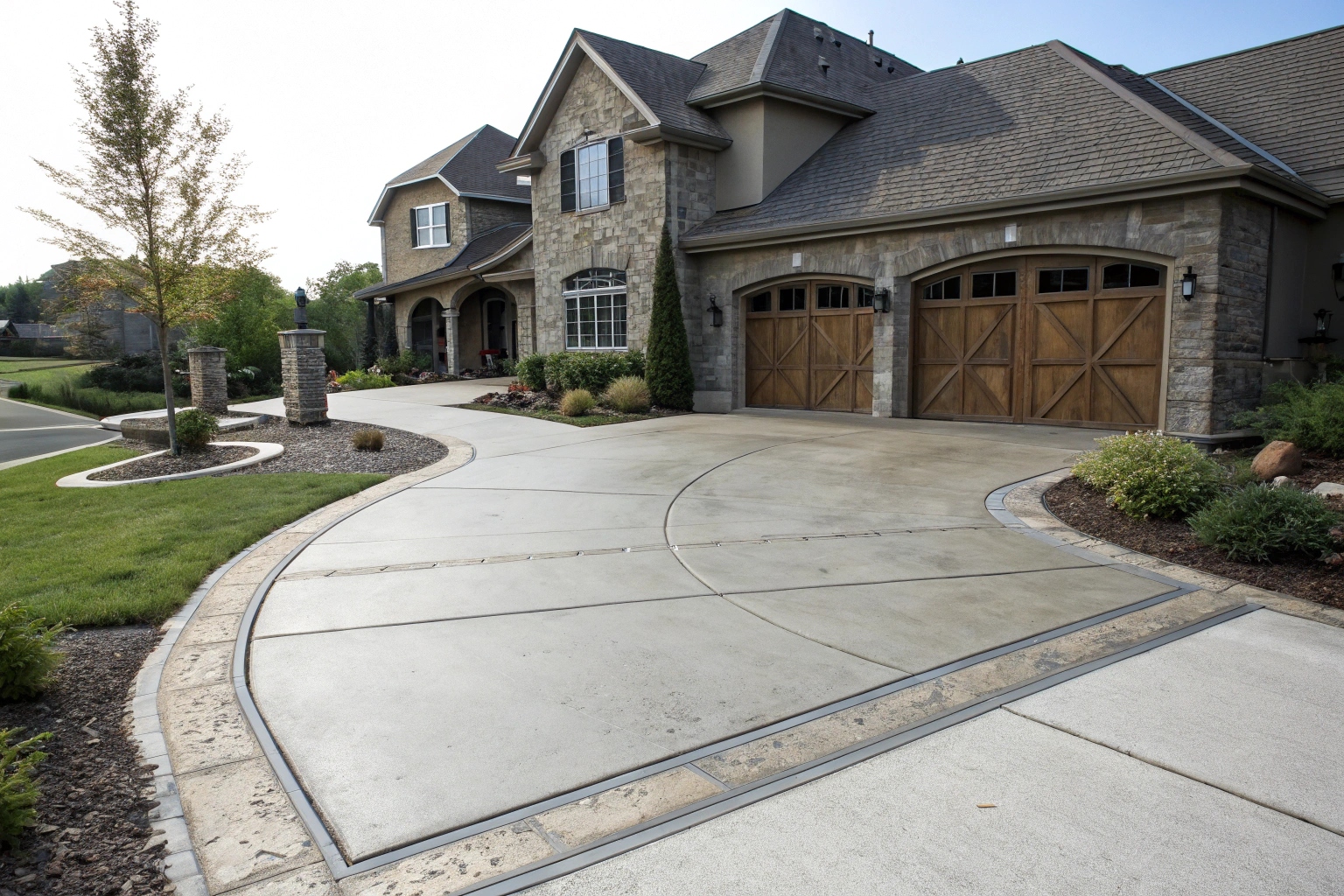 custom durable concrete driveway