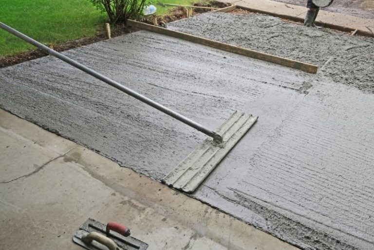 laying of concrete